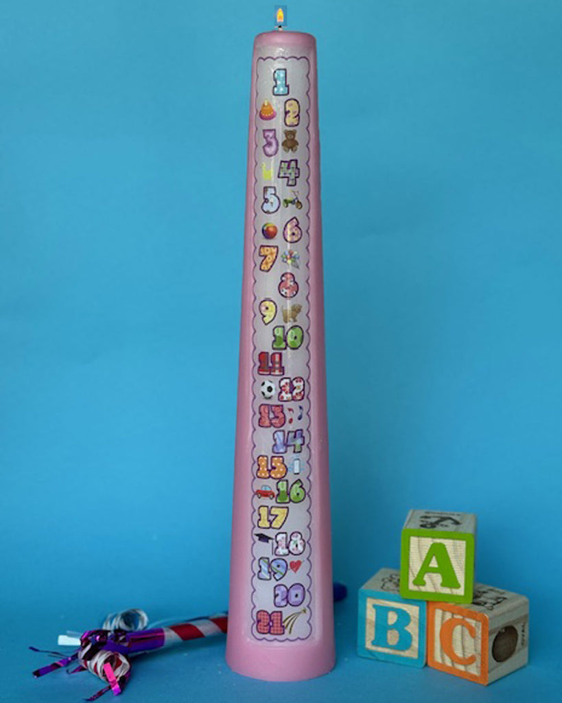1-21 Year Numbered Contemporary Countdown Birthday Candle    *FREE FREIGHT!