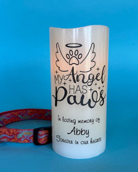 Pet Memorial Candle LED, Choice of Colors, Personalized