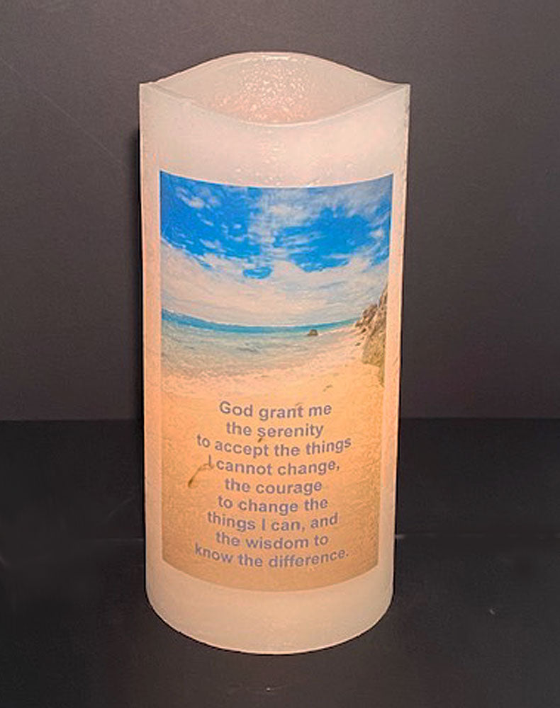 "Serenity Prayer" 4 x 8 Flameless LED Candle