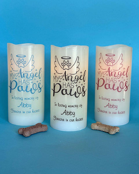 Pet Memorial Candle LED, Choice of Colors, Personalized