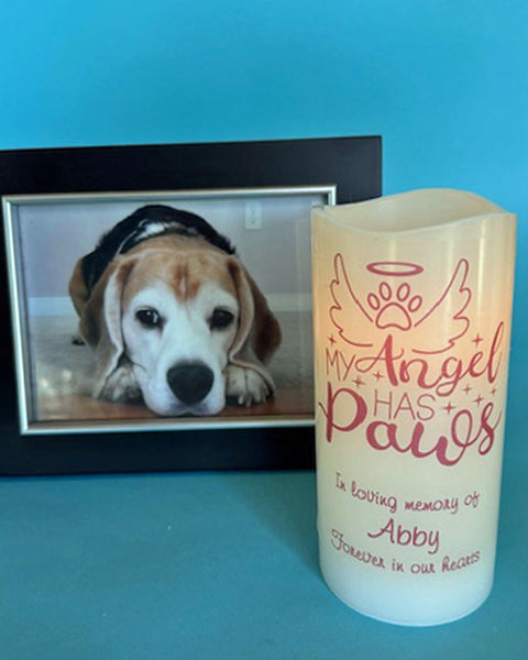 Pet Memorial Candle LED, Choice of Colors, Personalized