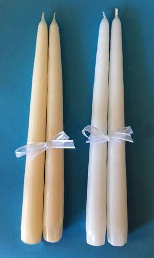 Double Heart Wedding Unity Candle Set with choice of verse, white or ivory