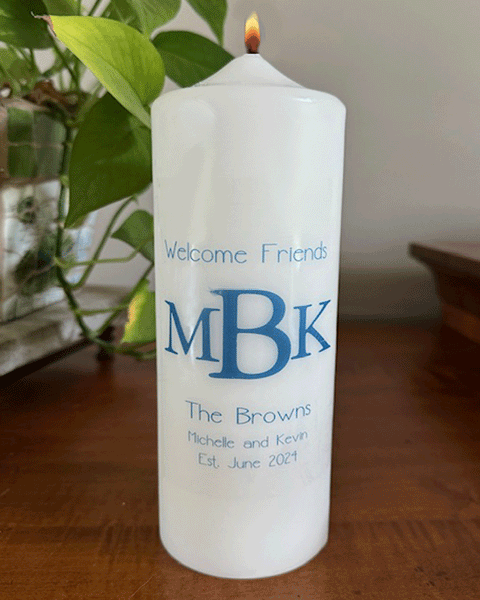 HOUSEWARMING/ MONOGRAMMED CANDLES