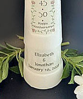 1-50 Year Countdown Anniversary Candle, Personalized
