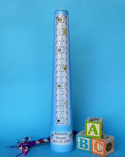 1-18 Year Traditional Numbered Personalized Countdown Birthday Candle