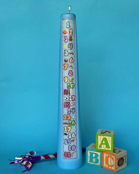 1-21 Year Numbered Contemporary Countdown Birthday Candle