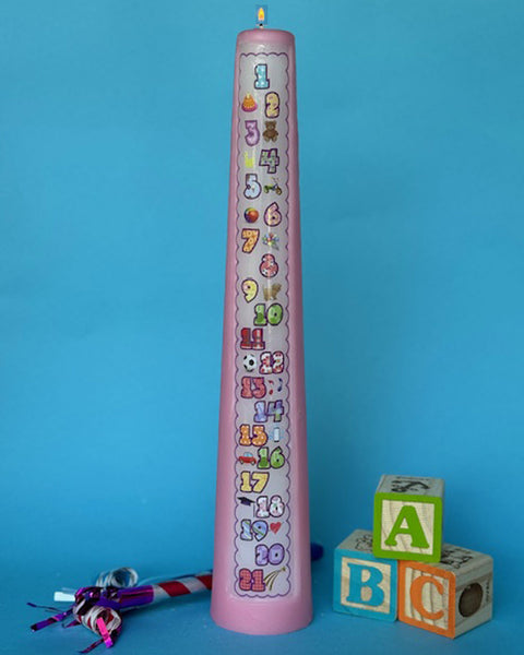 1-21 Year Numbered Contemporary Countdown Birthday Candle