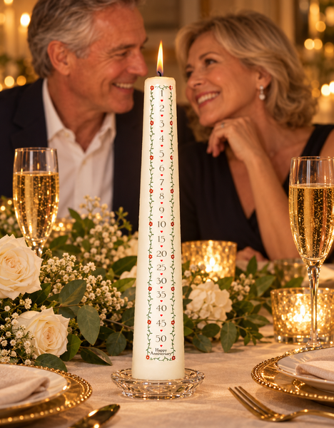 1-50 Year Numbered Countdown Anniversary Candle