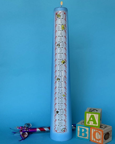 1-21 Year Numbered Traditional Countdown Birthday Candle