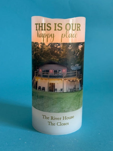 Customized LED "Happy Place" Memento Candle with Photo
