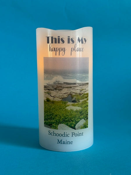 Customized LED "Happy Place" Memento Candle with Photo
