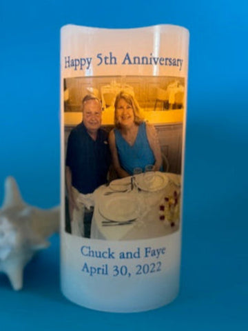 Custom LED Photo Candle for Anniversary Milestone