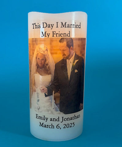Custom LED Photo Candle for Wedding