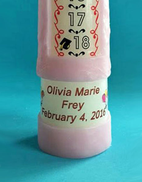 Personalized 1-18 Year Countdown Birthday Candle, Traditional